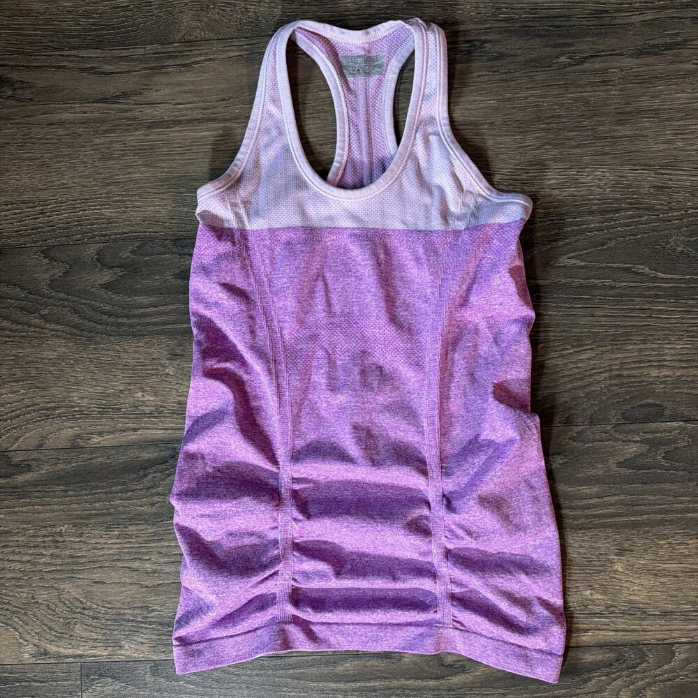 Athleta Sz XS Pink Purple Racerback Seamless Athletic Tank Top Yoga Workout